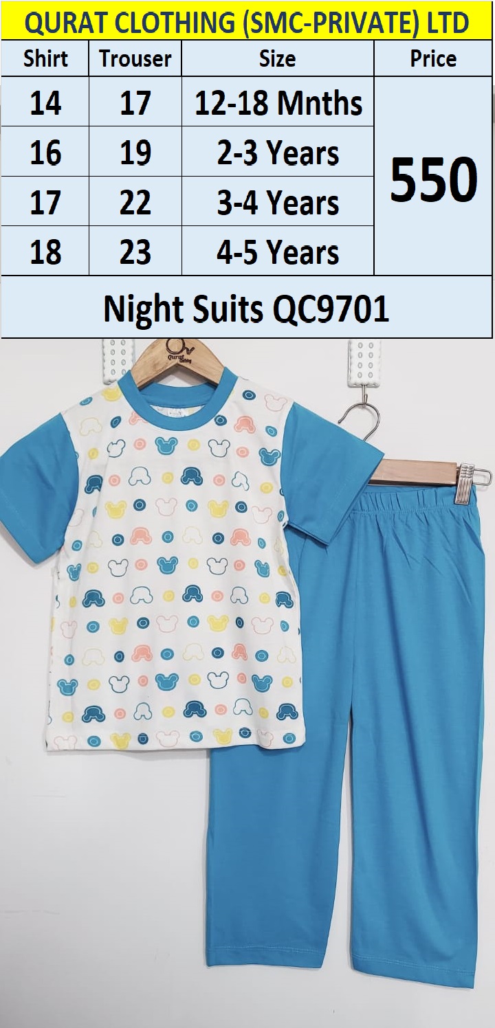 Boys Star Brand Blue Mickey Mouse Print Night Suits QC9701