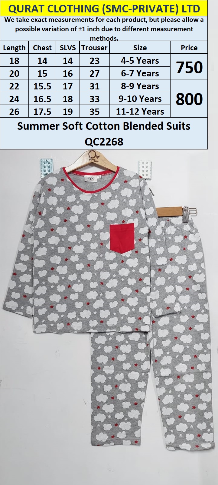 Summer Soft Cotton Blended Suit QC2268