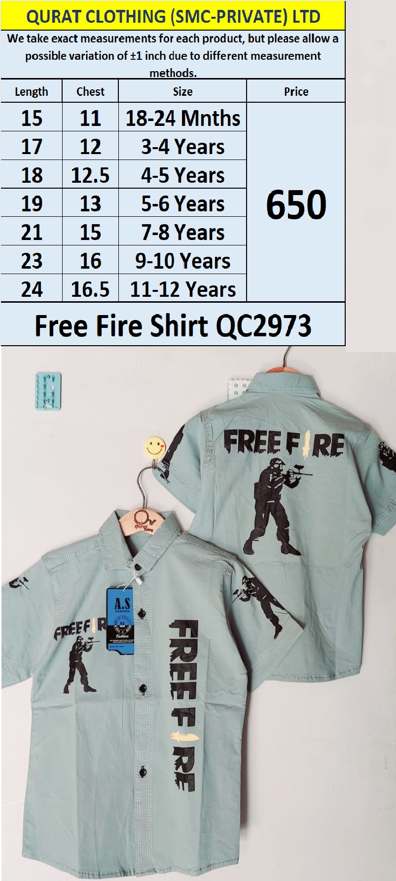 Stylish Free Fire Shirt QC2973
