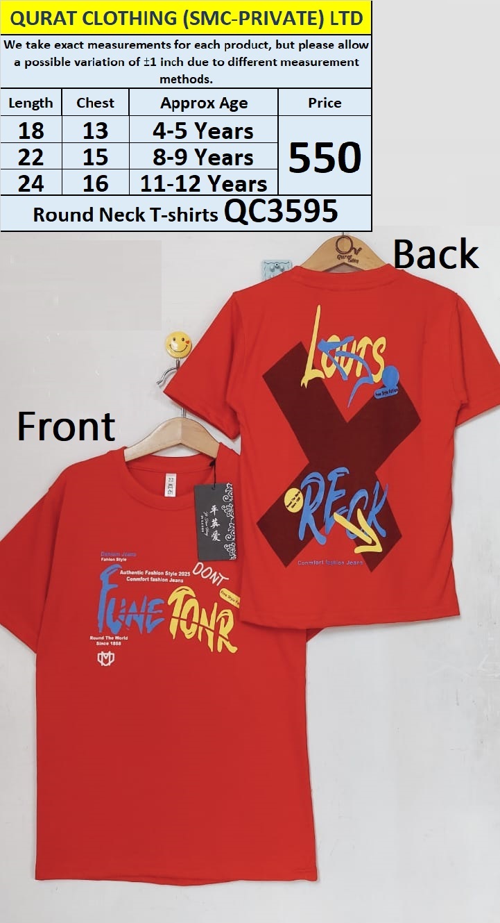 Round Neck Soft Cotton Blended T-shirts QC3595