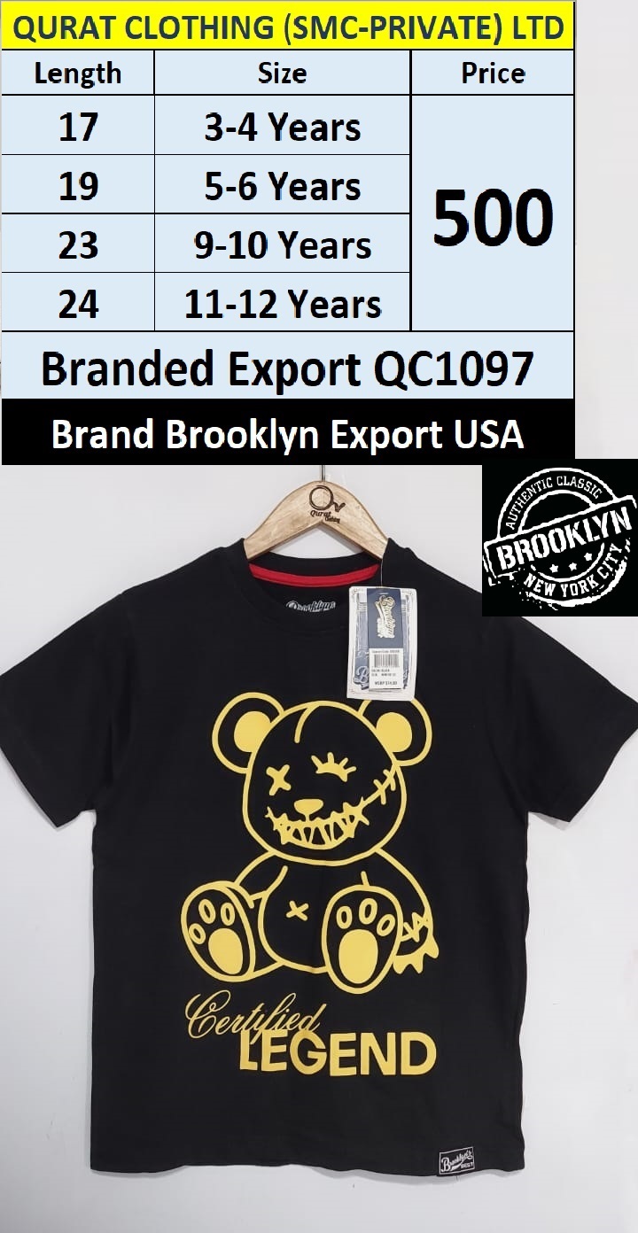 Brooklyn Brand Legend Bear T-shirt QC1097 Export New York 