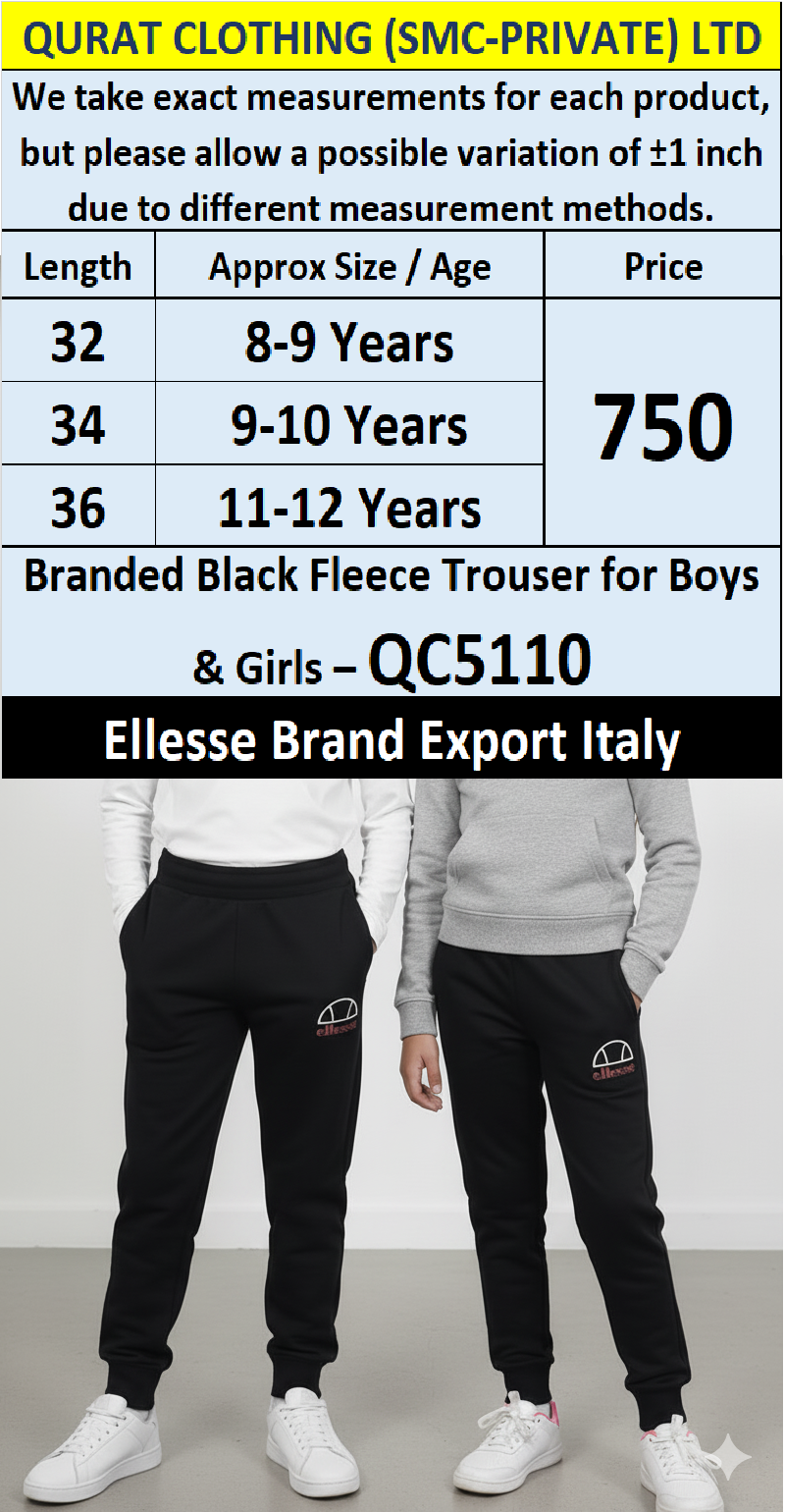 Ellesse Brand Black Fleece Trouser QC5110 – Export Italy