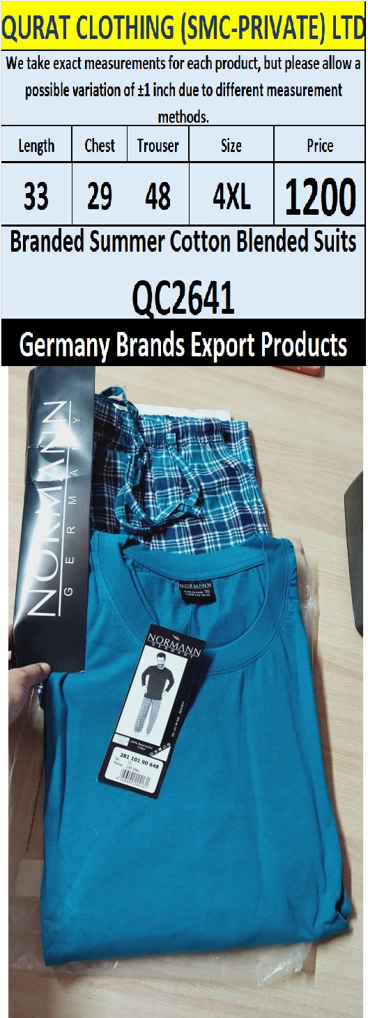 International Brands Summer Cotton Blended Suits Export Germany QC2641