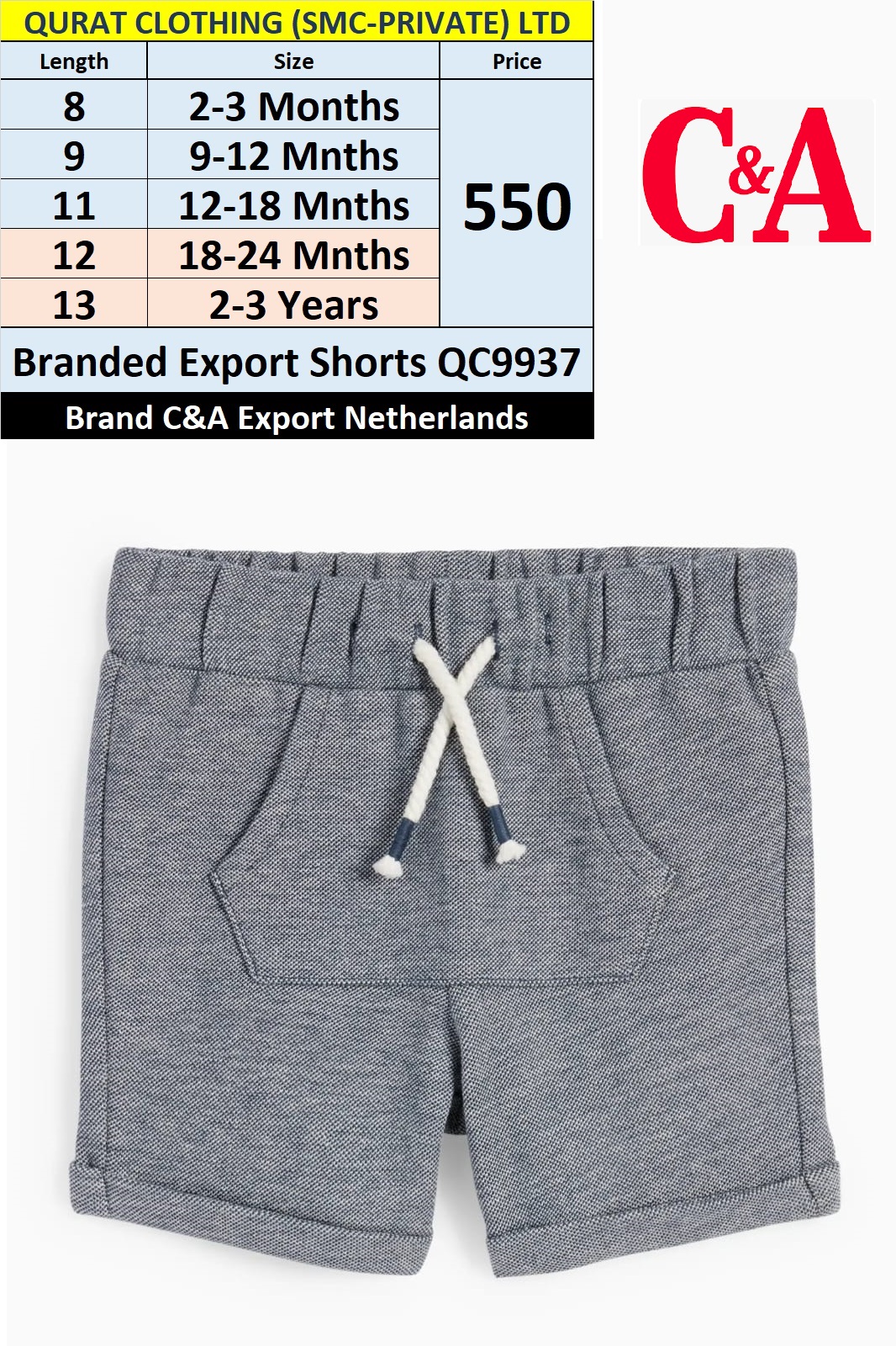 C&A Brand Shorts QC9937, Export Netherlands