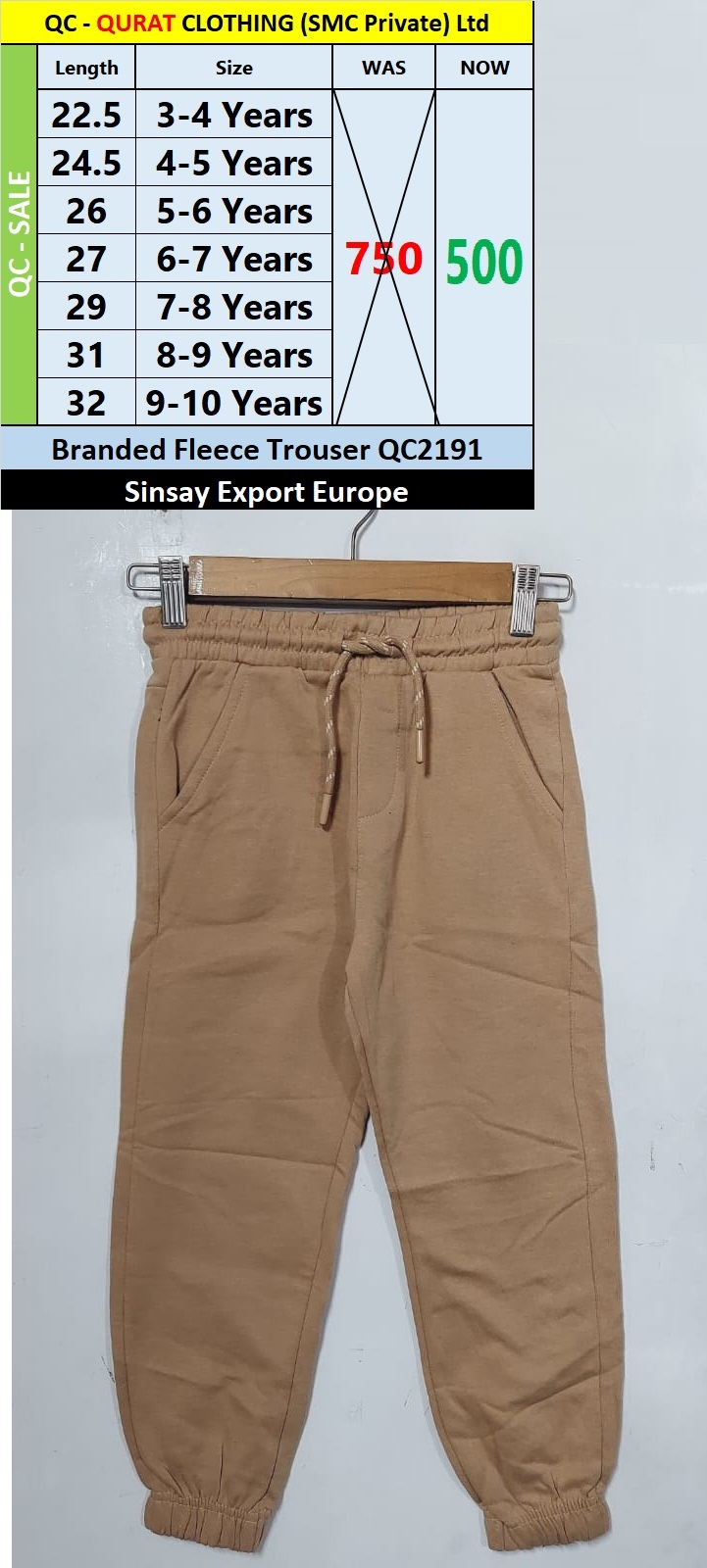 Sinsay Brand Fleece Trouser QC2191 Export Europe 