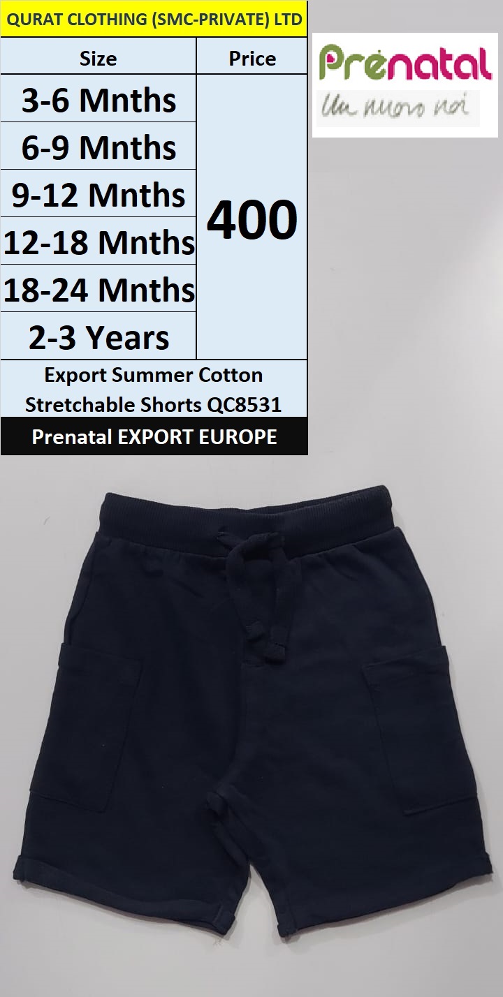 Prenatal Export Europe Summer Cotton Stretchable Shorts QC8531
