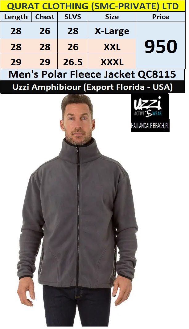 Men's Polar Fleece Jacket QC8115 Uzzi Amphibiour Export USA