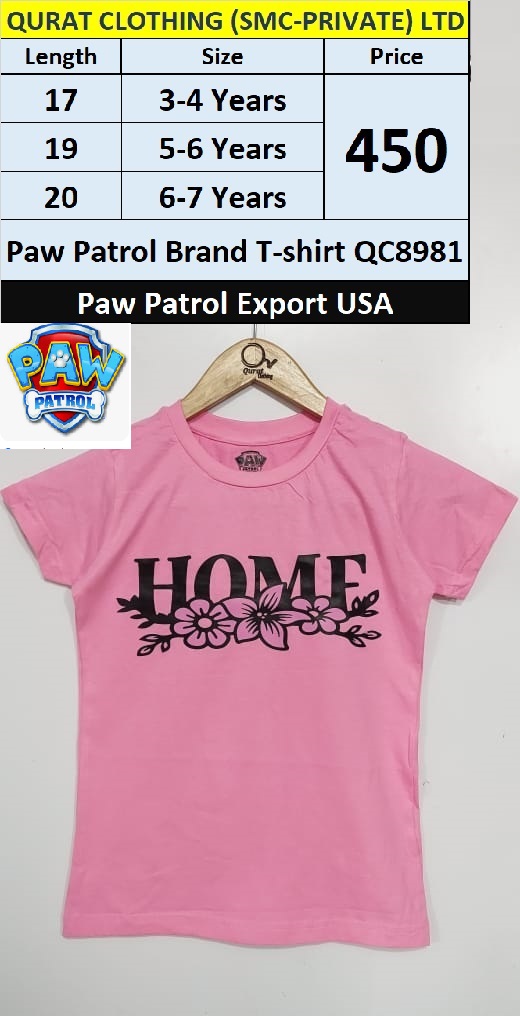 Paw Patrol Brand T-shirt QC8981 Export USA
