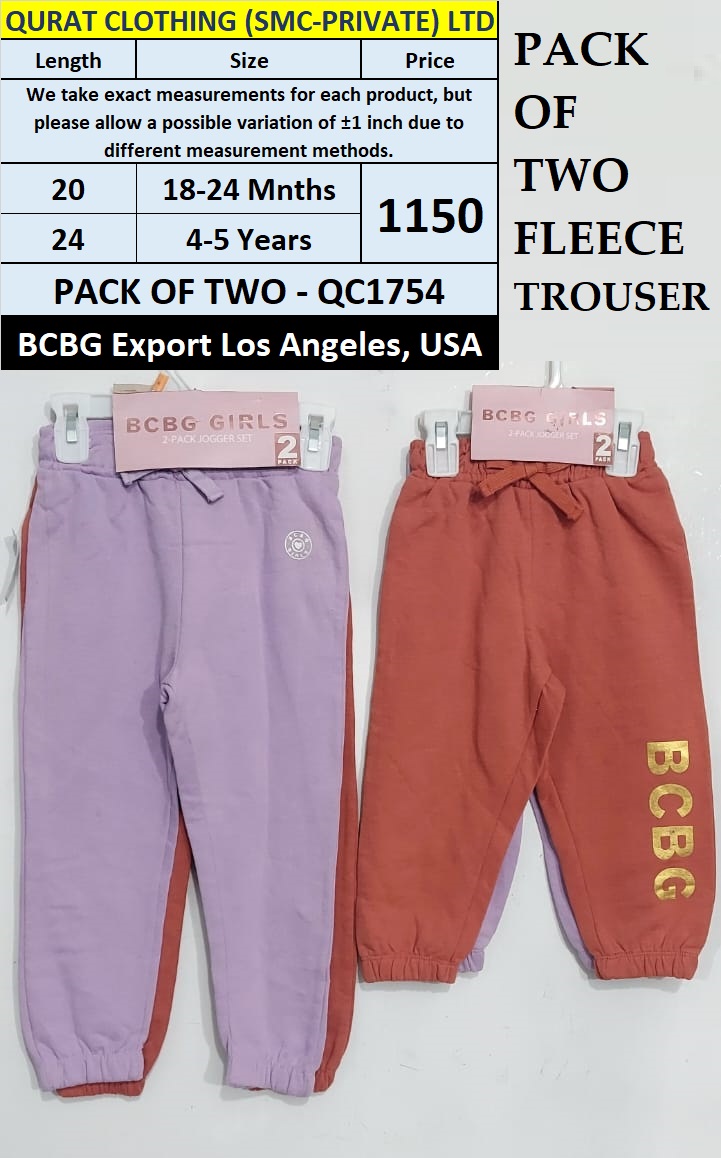 BCBG Brand Fleece PACK OF TWO Trouser QC1754 Export Los Angeles - USA | Qurat Clothing