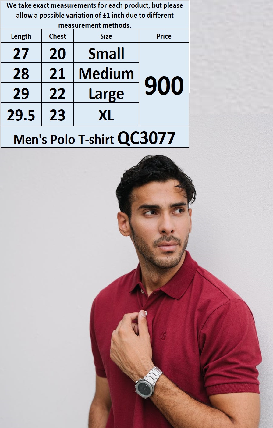Branded Men's Polo T-shirt QC3077
