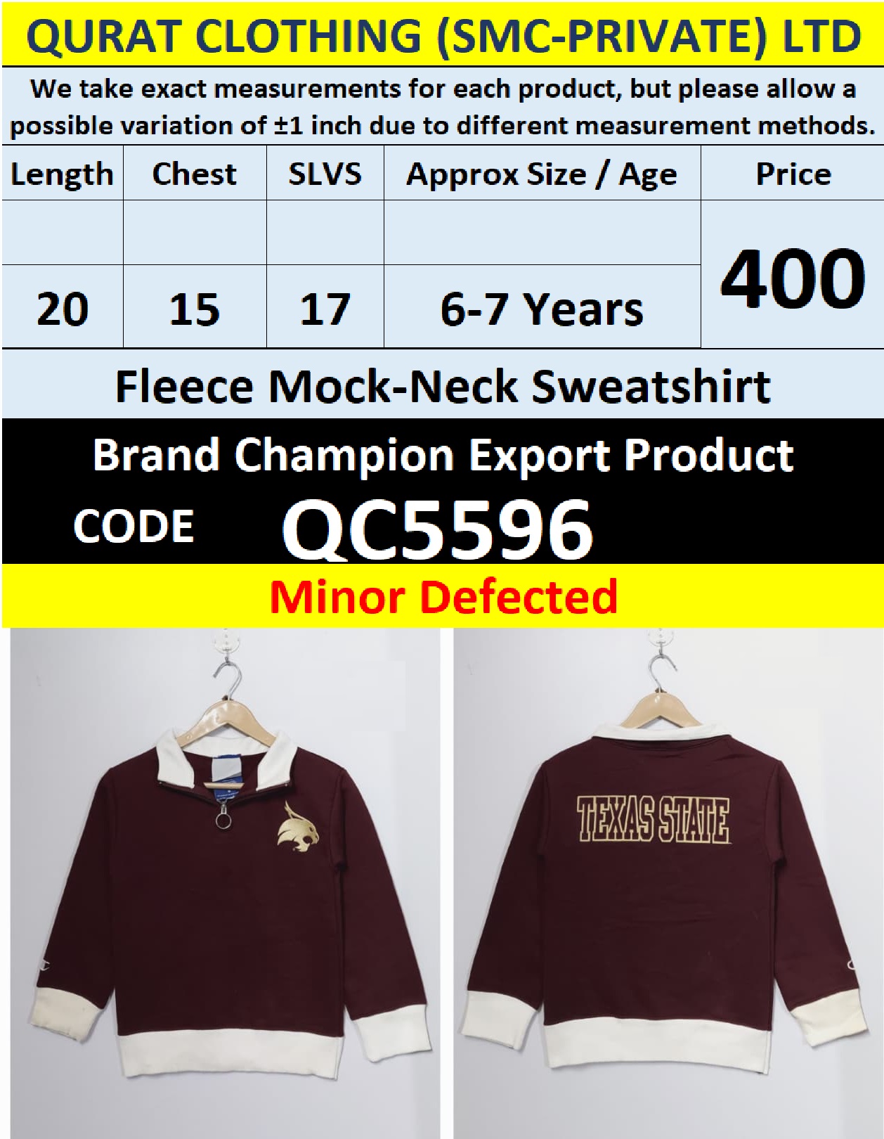 Branded Export Product (Minor Defected) - QC5596