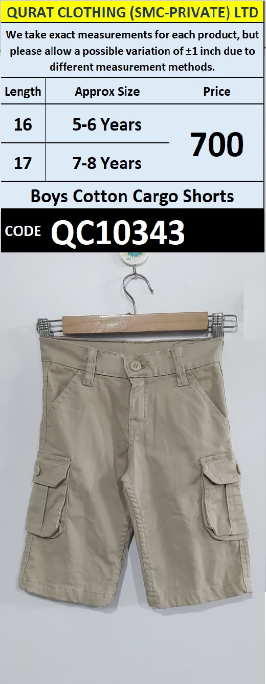 Cotton Cargo Shorts with Multi Pockets – Premium Export Quality - QC10343