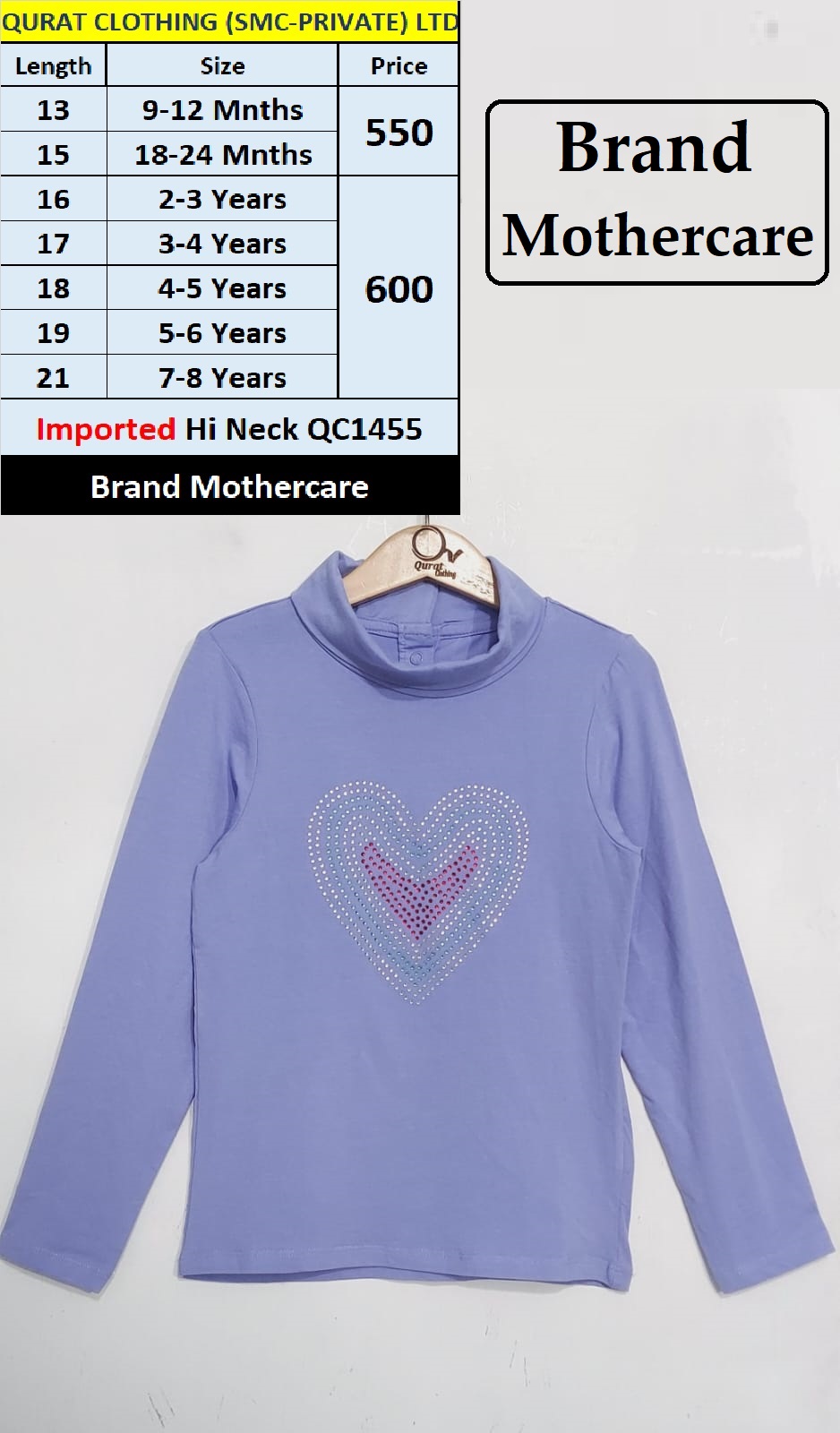 Mothercare Brand Heart Shaped Beats High-Neck QC1455
