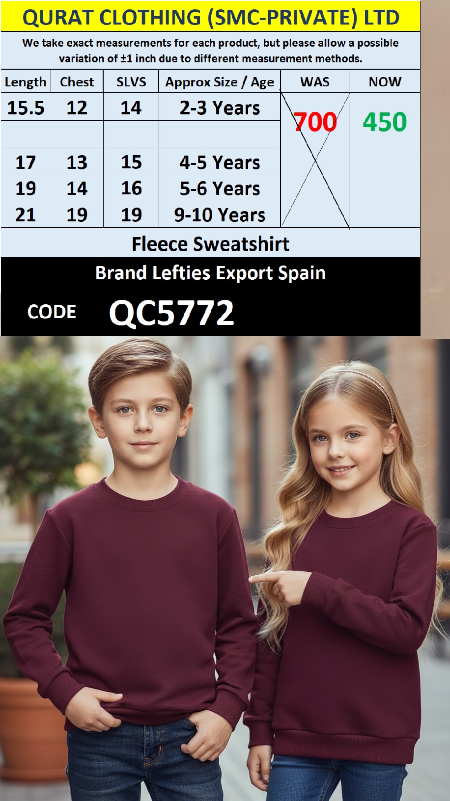 Lefties Brand Fleece Sweatshirt Export Europe - QC5772