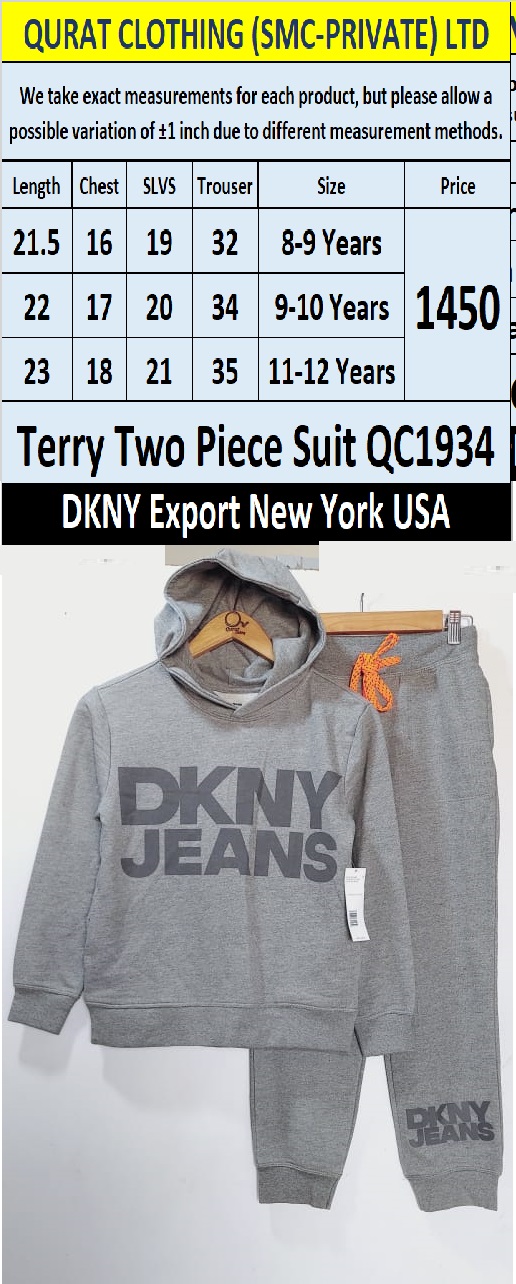 DKNY Brand Terry Track Suit QC1934 Export USA - QC1934