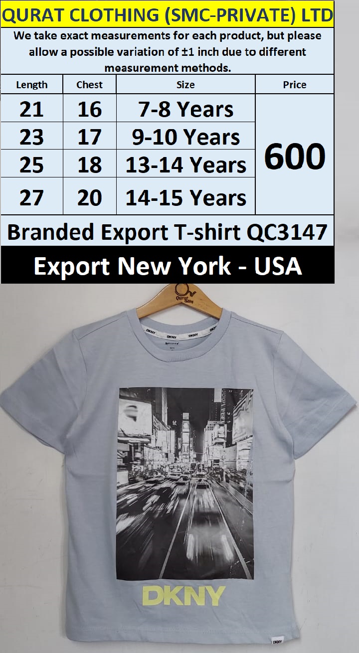 DKNY Brand T-shirt QC3147 Export New York - USA