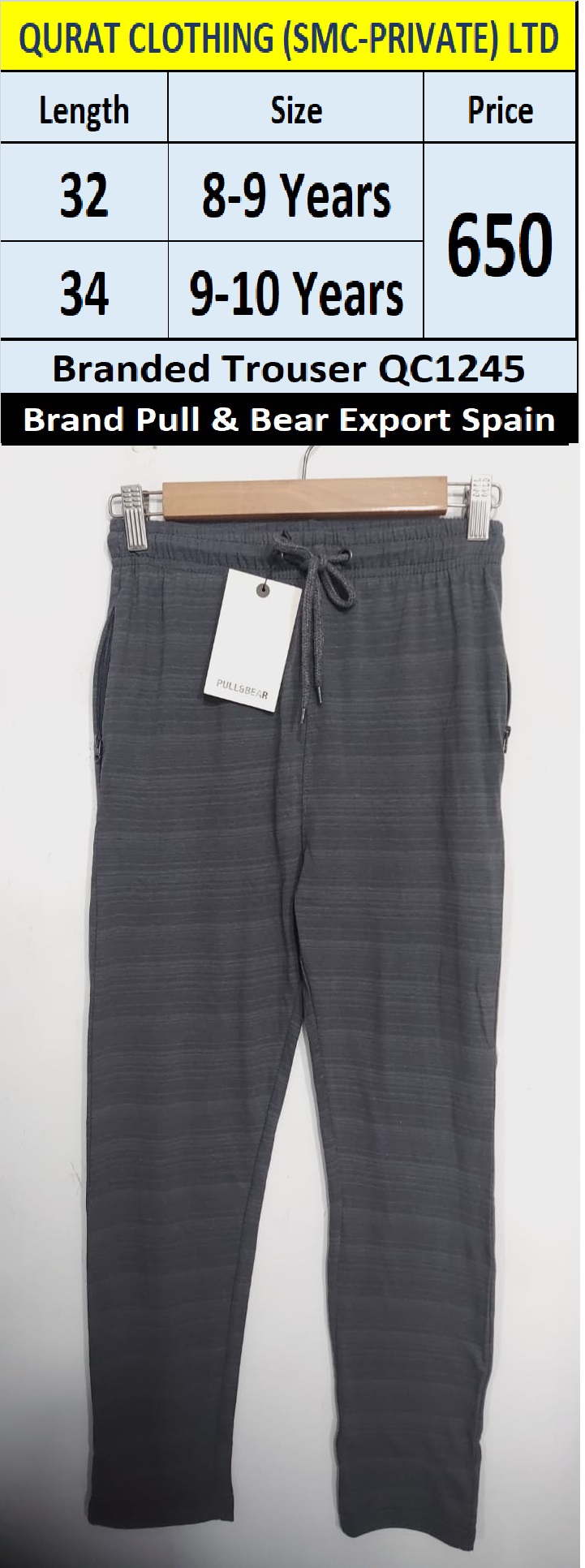 Pull & Bear Brand Summer Trouser QC1245 Export Spain