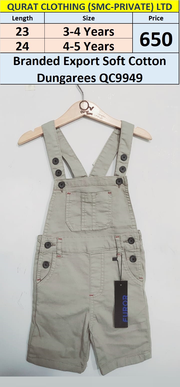 Unisex Branded Export Soft Cotton Dungaree / Romper QC9949