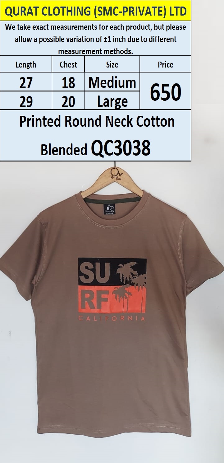 Sun Surf California Round Neck Cotton Blended T-shirt QC3038