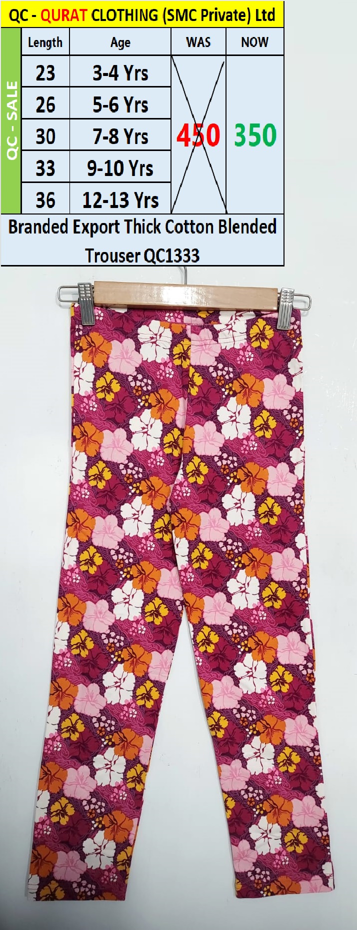 Branded Export Thick Cotton Blended Trouser QC1333 