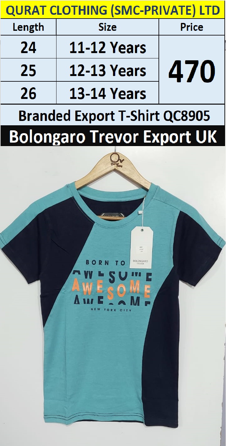 Bolongaro Trevor Branded T-Shirt QC8905 Export United Kingdom