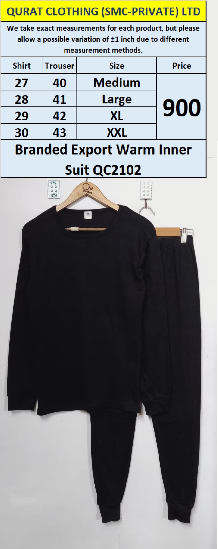 Branded Export Warm Inner Suit QC2102