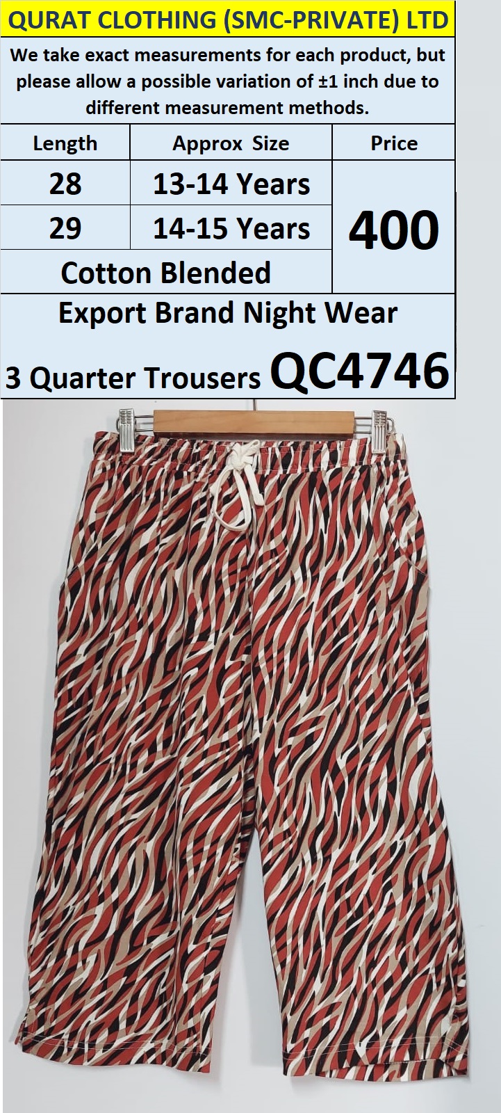 Export Brand Night Wear Trouser QC4746