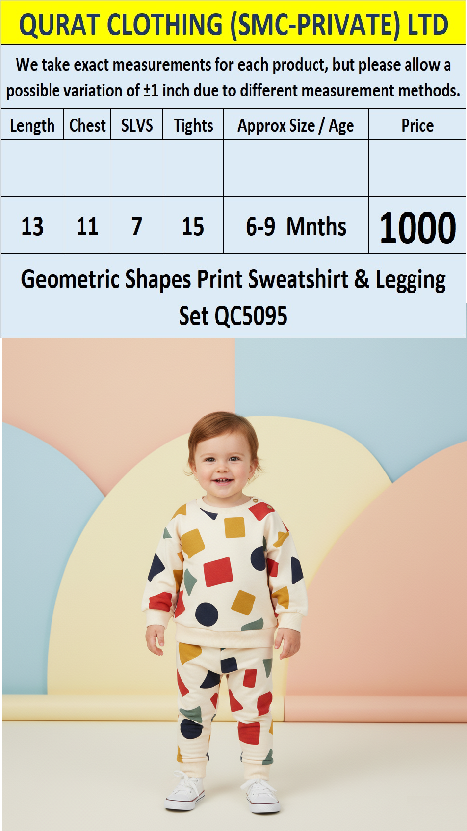 Geometric Shapes Print Sweatshirt & Legging Set QC5095 – Top International Branded Export Product