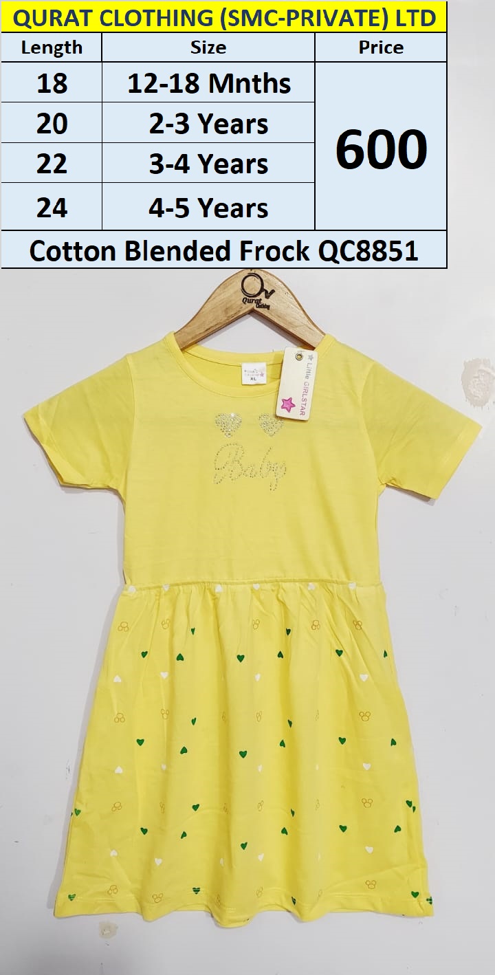 Cotton Blended Frock QC8851 Brand Little Girl Star - QC8851