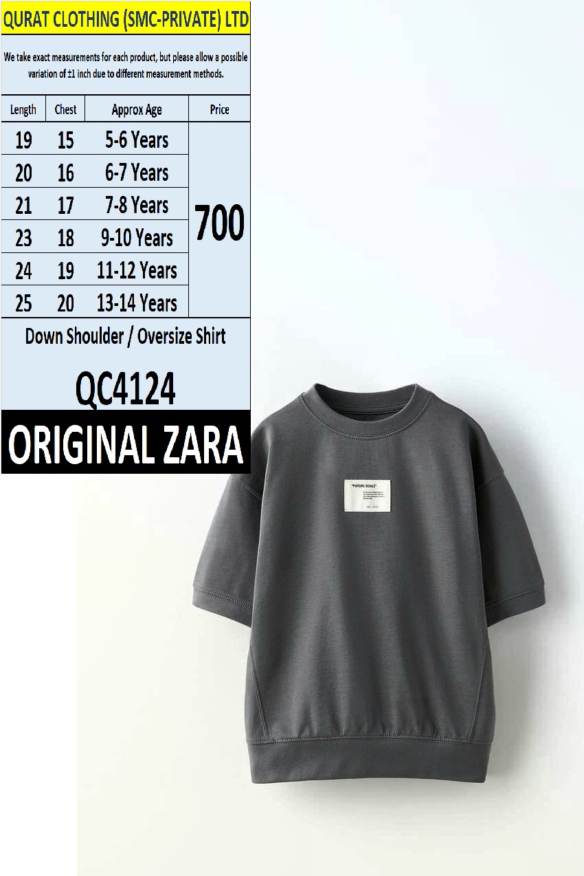 Original Zara Brand Trending Down Shoulder / Over Size T-shirt Export Spain, UK & USA - QC4124