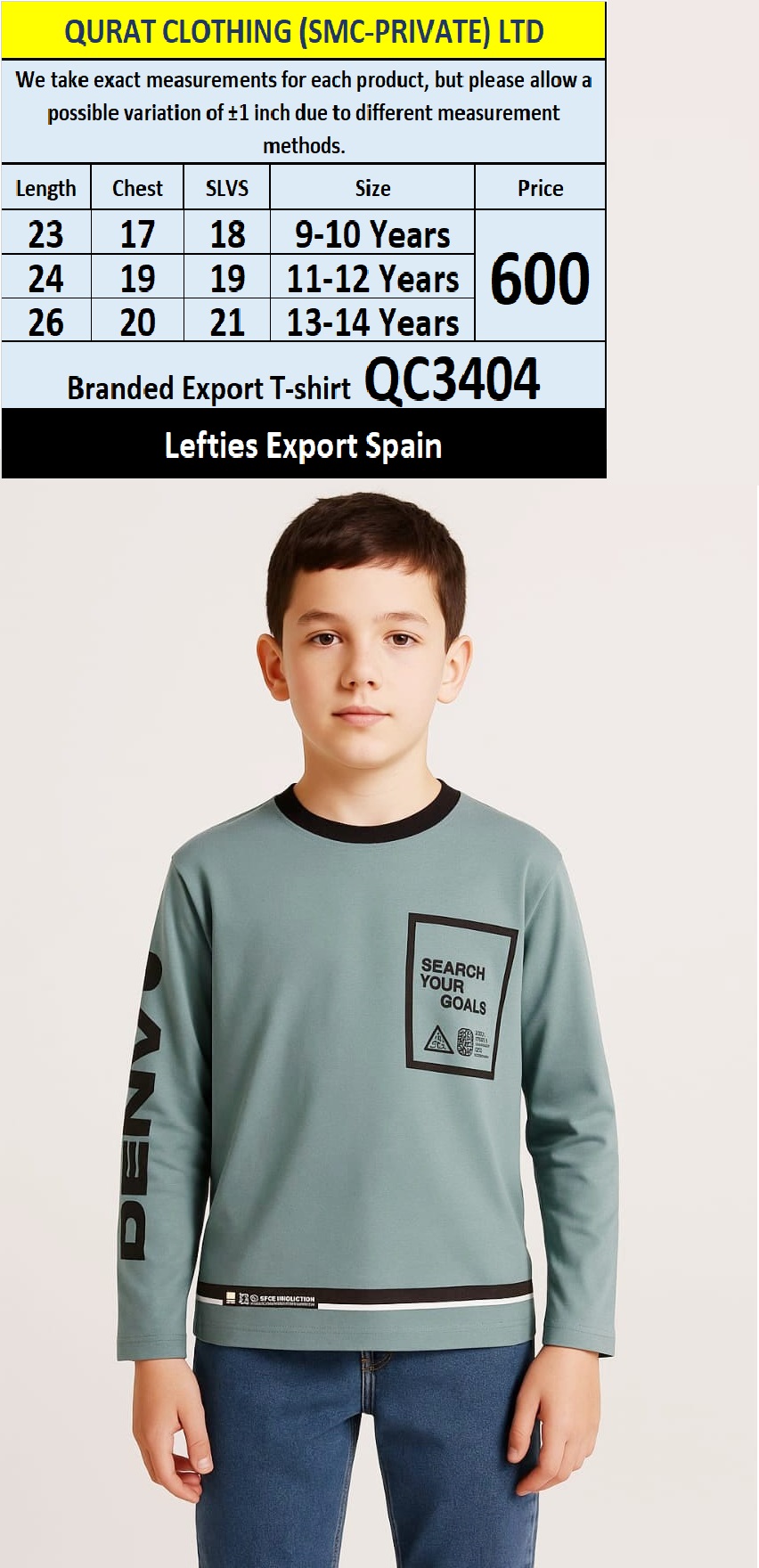 Lefties Brand T-Shirt QC3404 Export Spain - QC3404