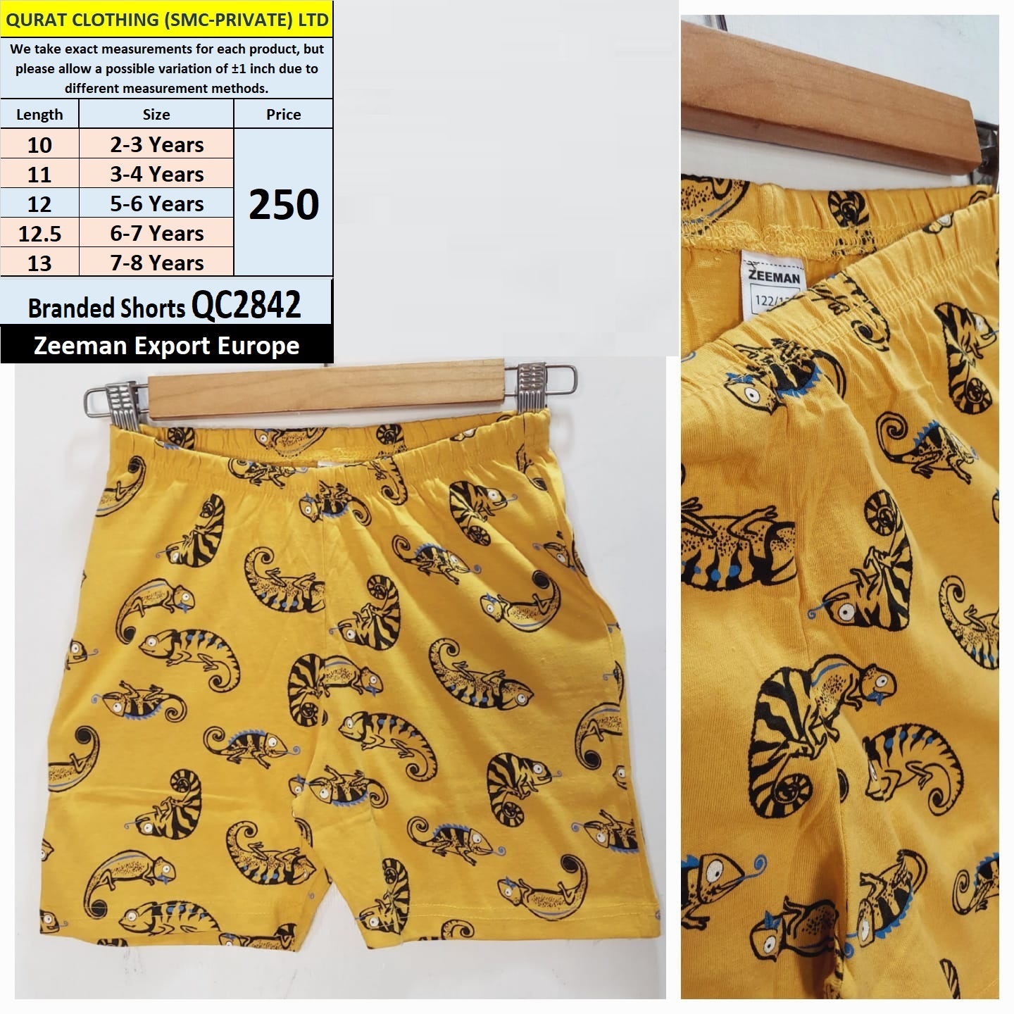 Zeeman Brand Printed Shorts QC2842 Export Europe 