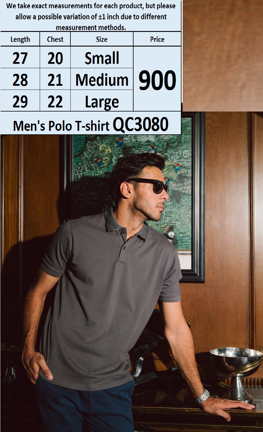 Branded Men's Polo T-shirt QC3080