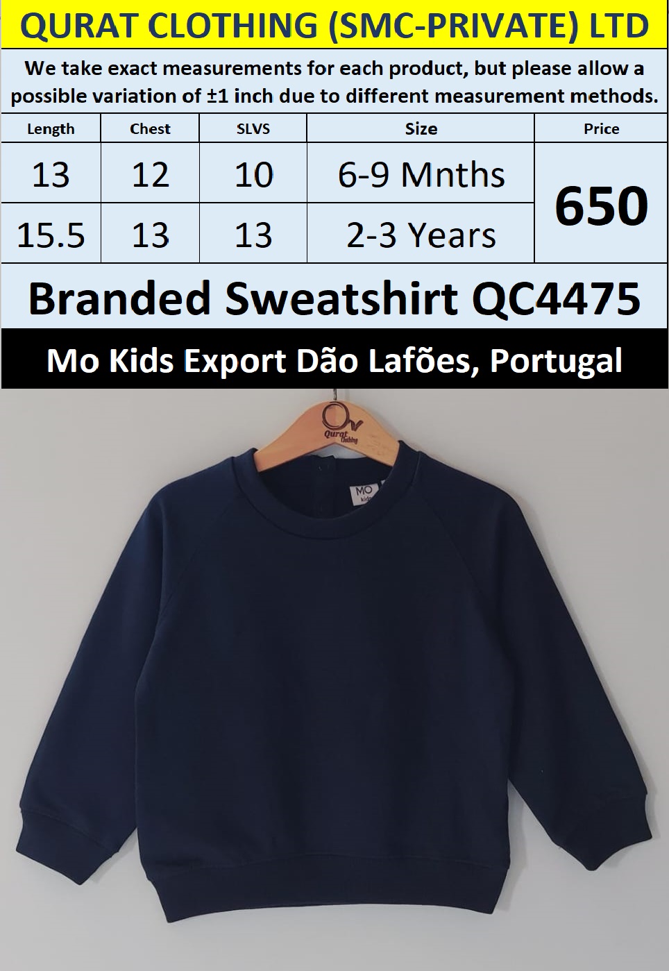 MO Clothing Brand Sweatshirt Export Dão Lafões, Portugal - QC4475