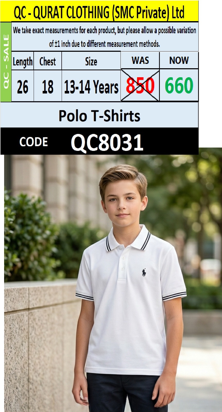 Boys Premium Polo T-Shirt - QC8031