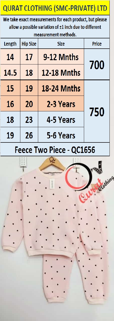 Light Pink Heart Winter Two Piece Suits QC1656