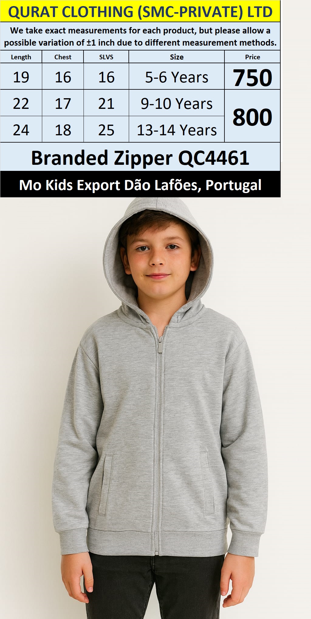 MO Clothing Brand Zipper Export Dão Lafões, Portugal - QC4461