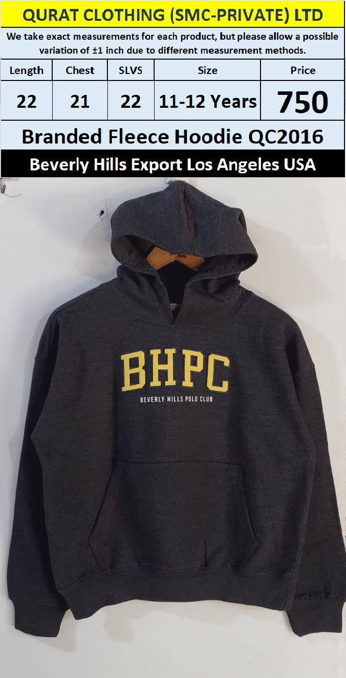 Beverly Hills Brand Fleece Hoodie QC2016 Export Los Angeles USA