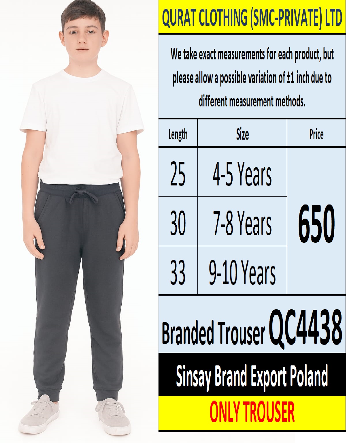 Sinsay Brand Trouser Export Poland - QC4438