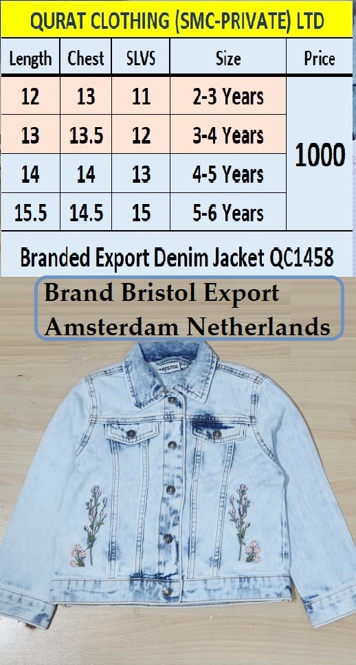 Bristol Brand Embroidered Denim Jacket QC1458 Export Amsterdam (Netherlands)