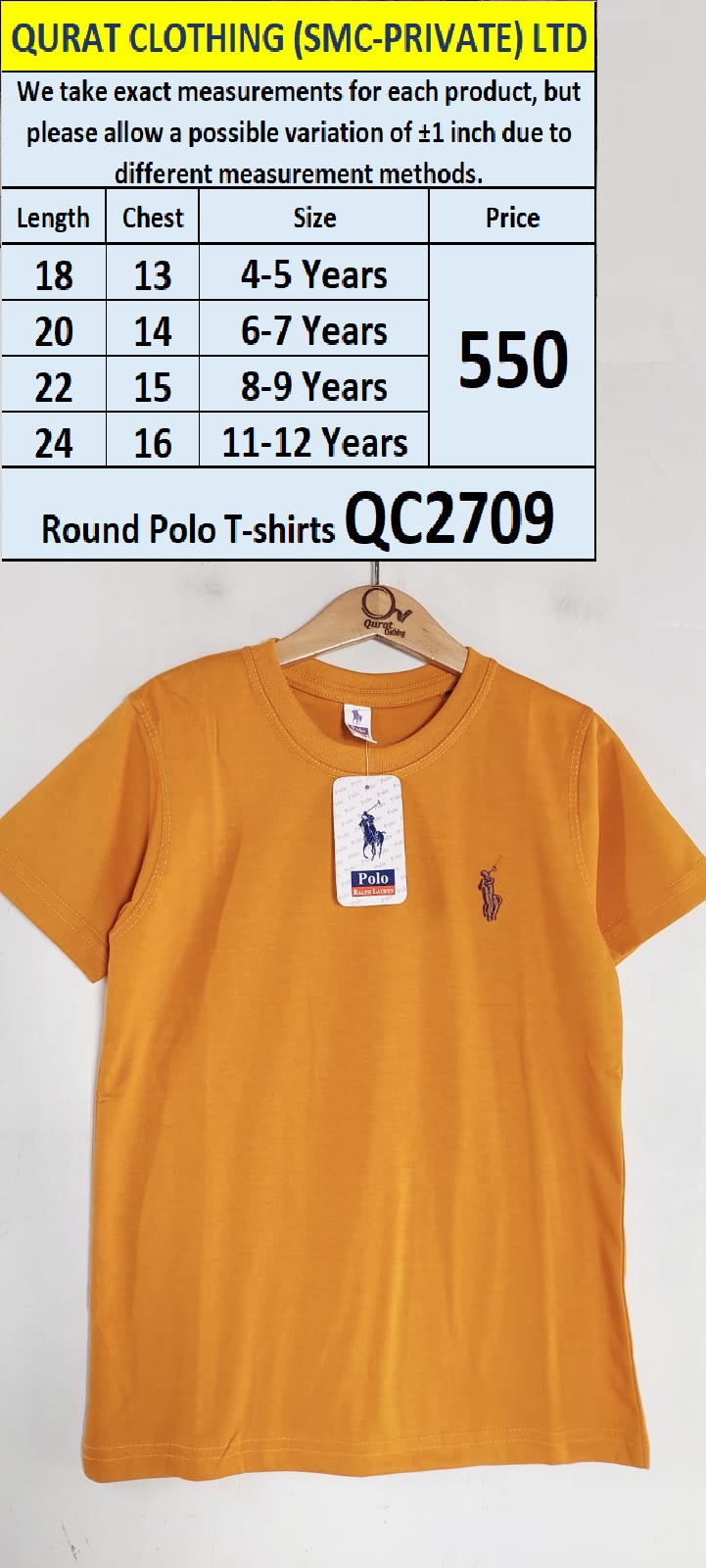 Round Neck Polo T-shirt QC2709