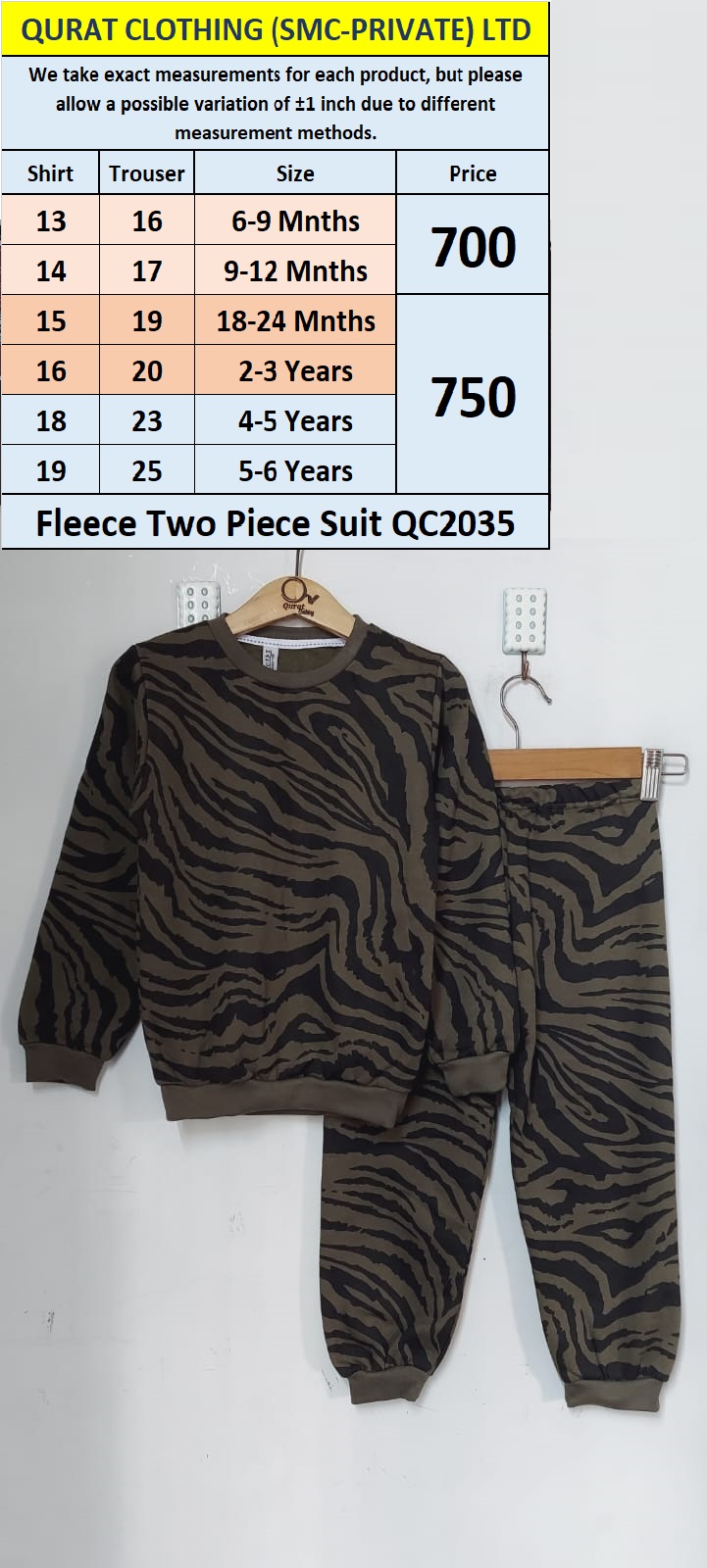 Fleece Two Piece Suit QC2035