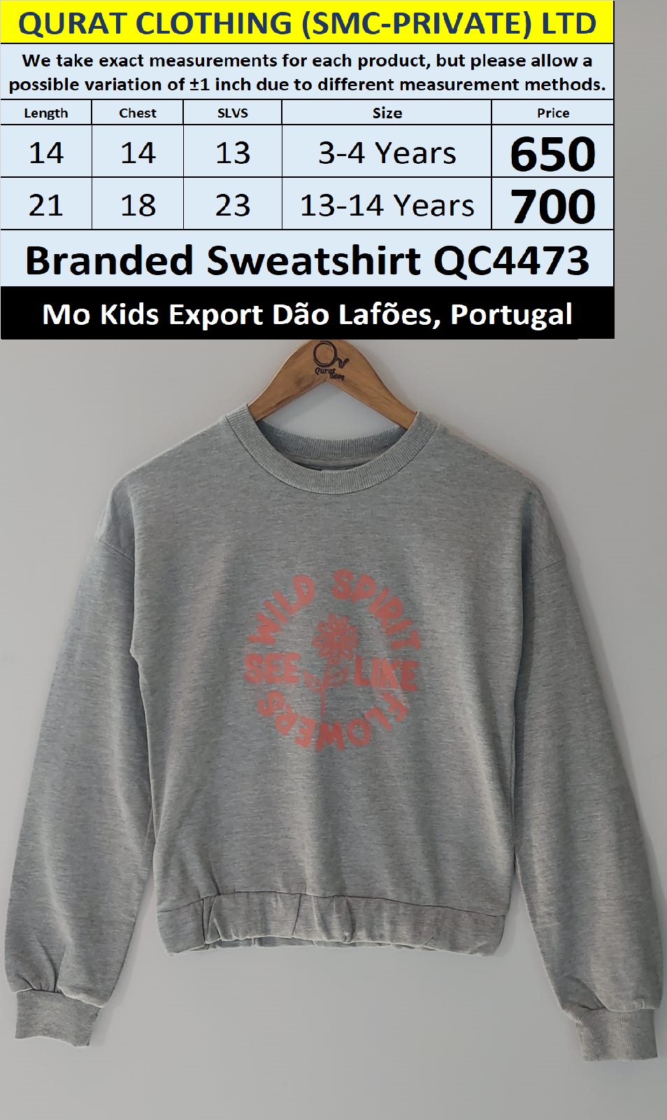 MO Clothing Brand Sweatshirt Export Dão Lafões, Portugal - QC4473