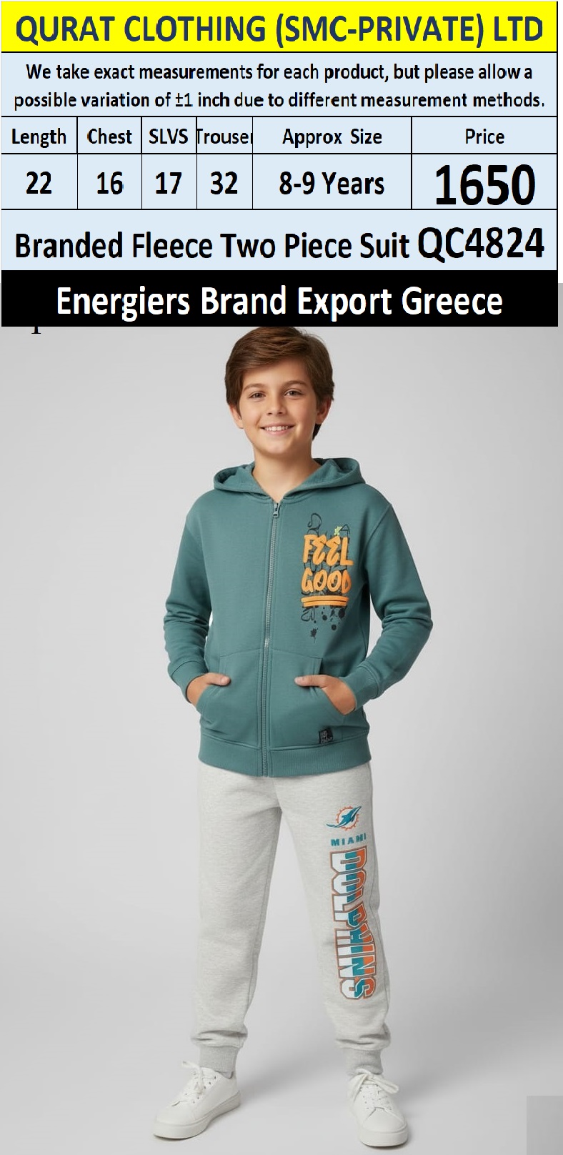 Energiers Brand Fleece Two Piece Suits QC4824 - Export Greece