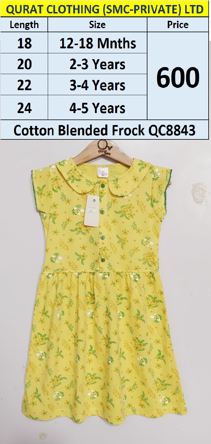 Cotton Blended Frock QC8843 Brand Little Girl Star