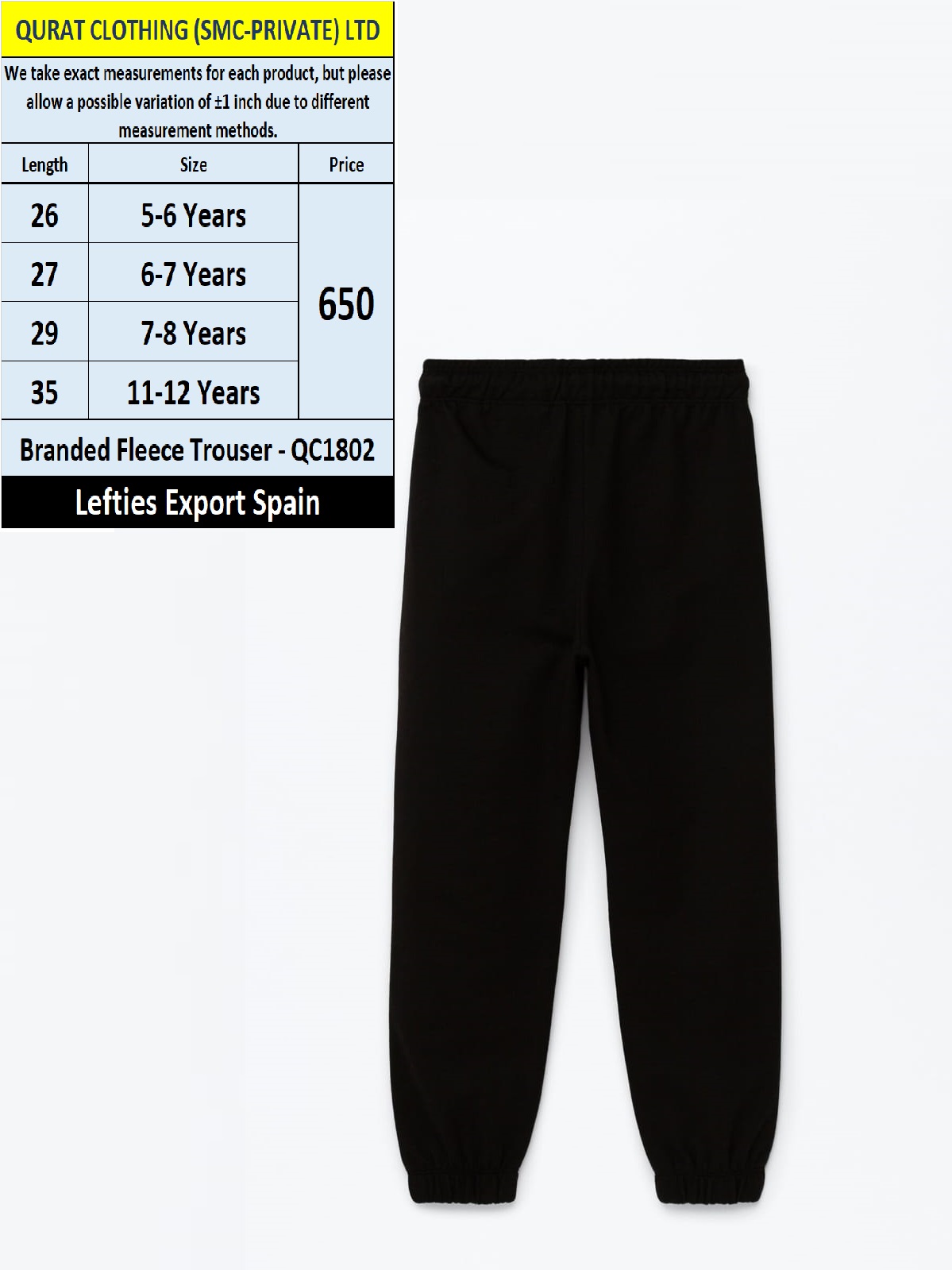 Lefties Brand Fleece Trouser QC1802 Export Spain