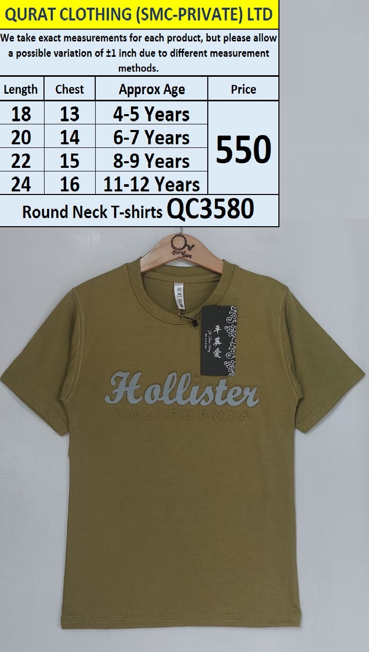 Round Neck Soft Cotton Blended T-shirts QC3580