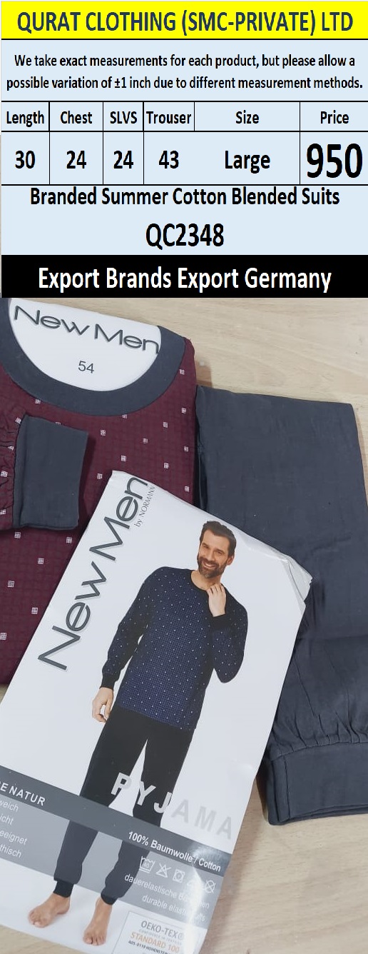 International Brands Summer Cotton Blended Suits Export Germany QC2348