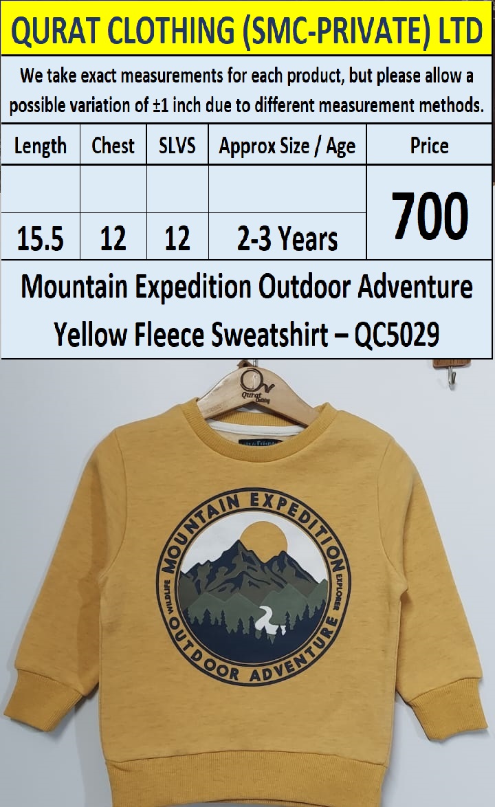 Mountain Expedition Outdoor Adventure Yellow Fleece Sweatshirt QC5029