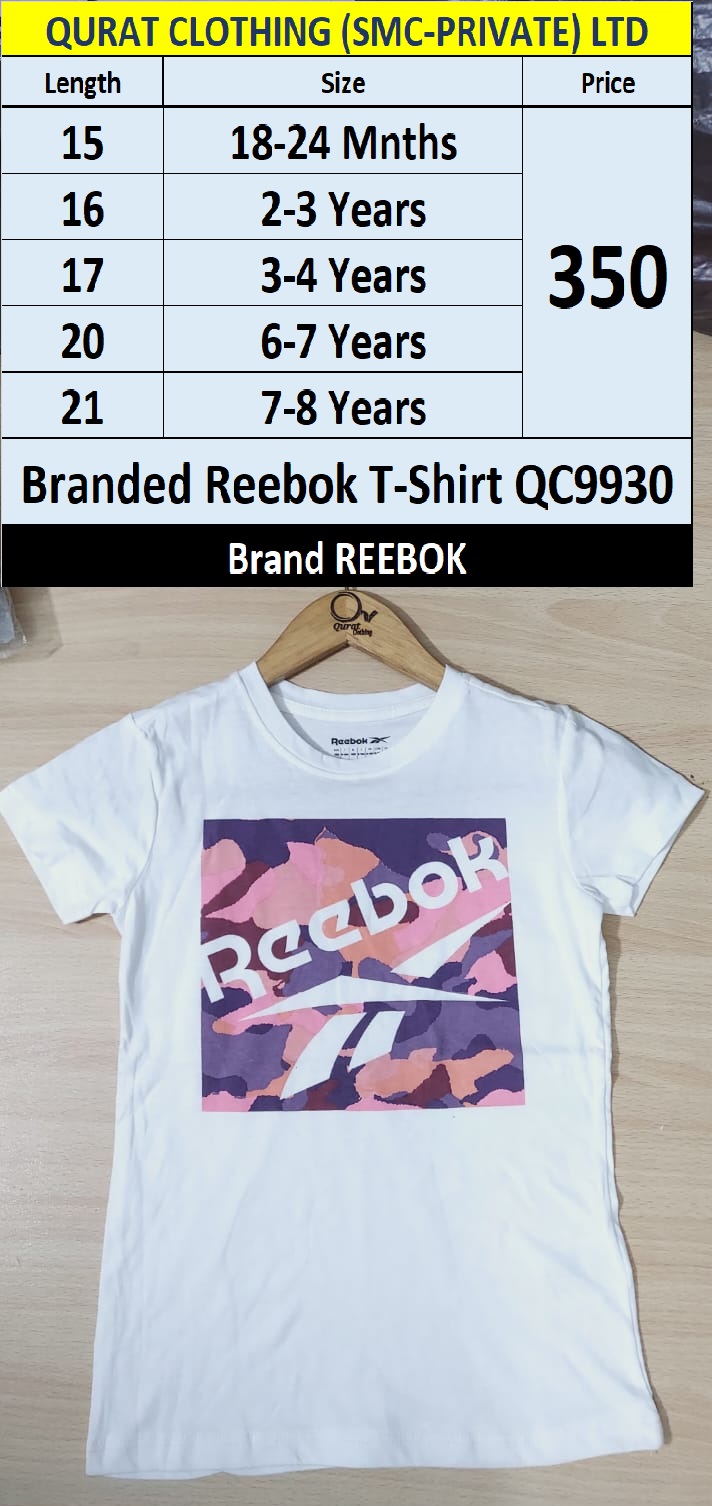 Branded Export White Reebok T-shirt QC9930